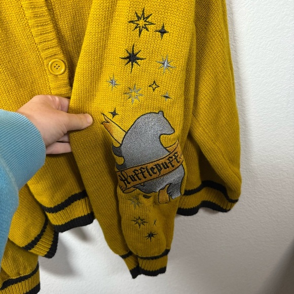 Wizarding World Harry Potter Hufflepuff Knit Cardigan Yellow/Black 5X - Picture 13 of 13